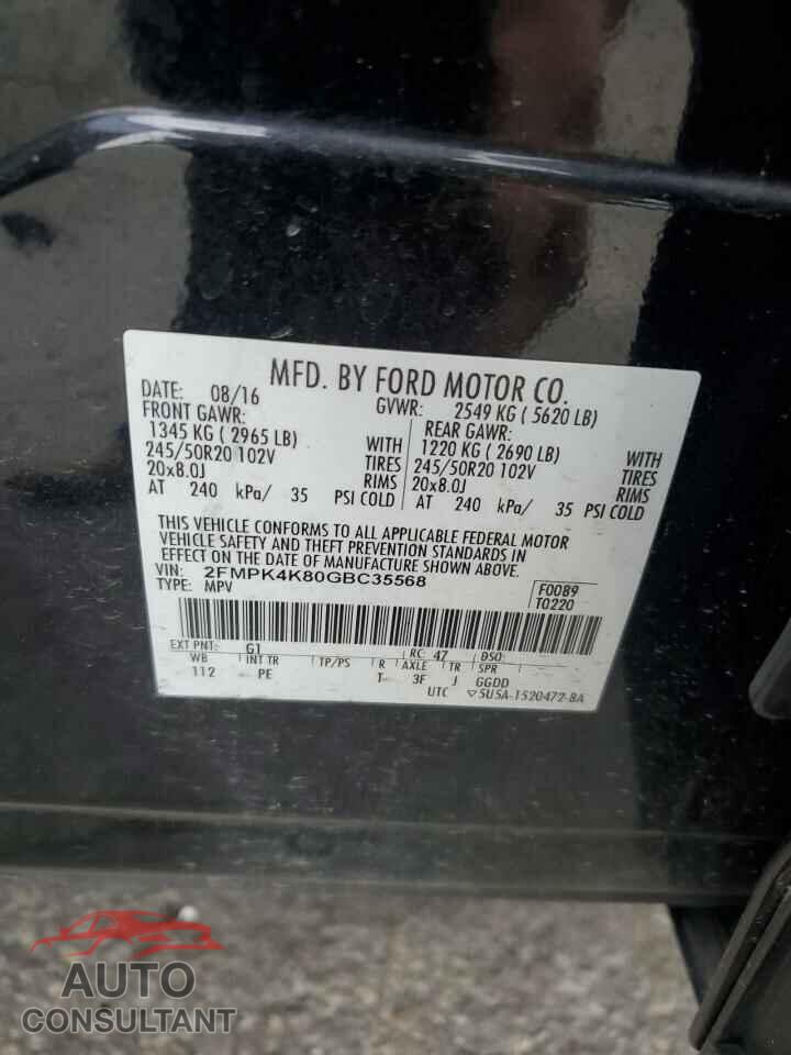 FORD EDGE 2016 - 2FMPK4K80GBC35568