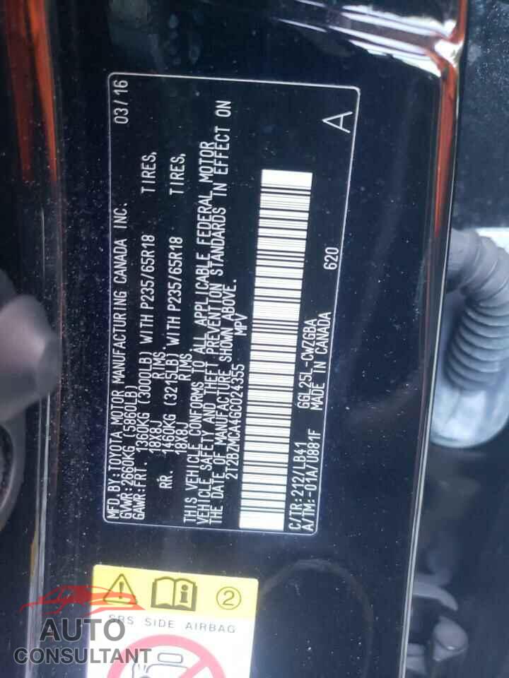 LEXUS RX350 2016 - 2T2BZMCA4GC024355