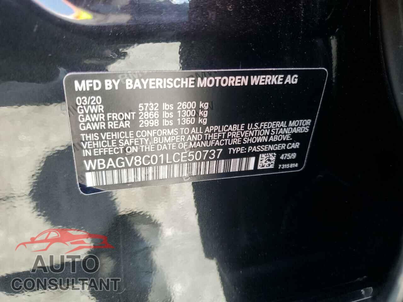 BMW M8 2020 - WBAGV8C01LCE50737