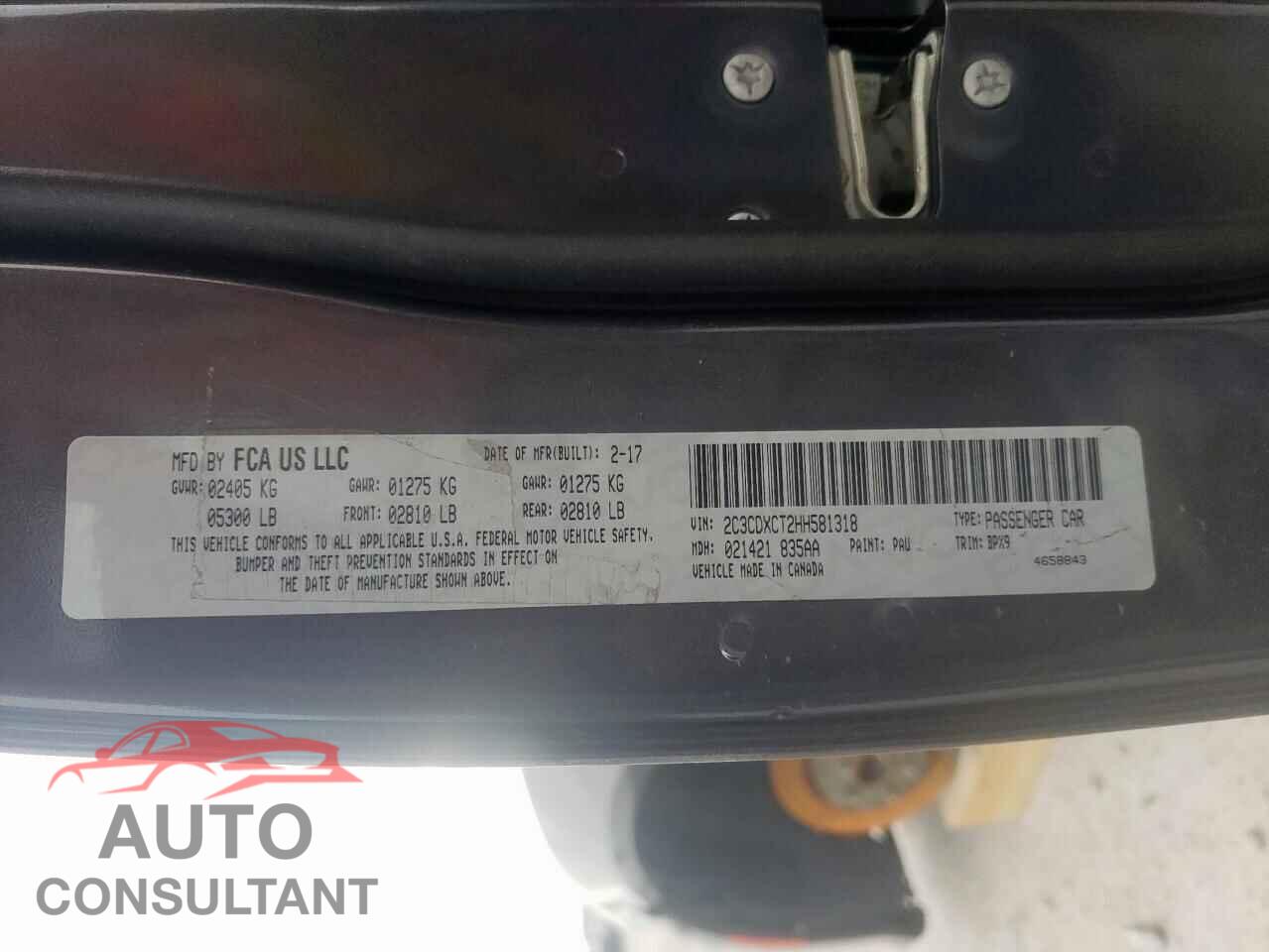 DODGE CHARGER 2017 - 2C3CDXCT2HH581318