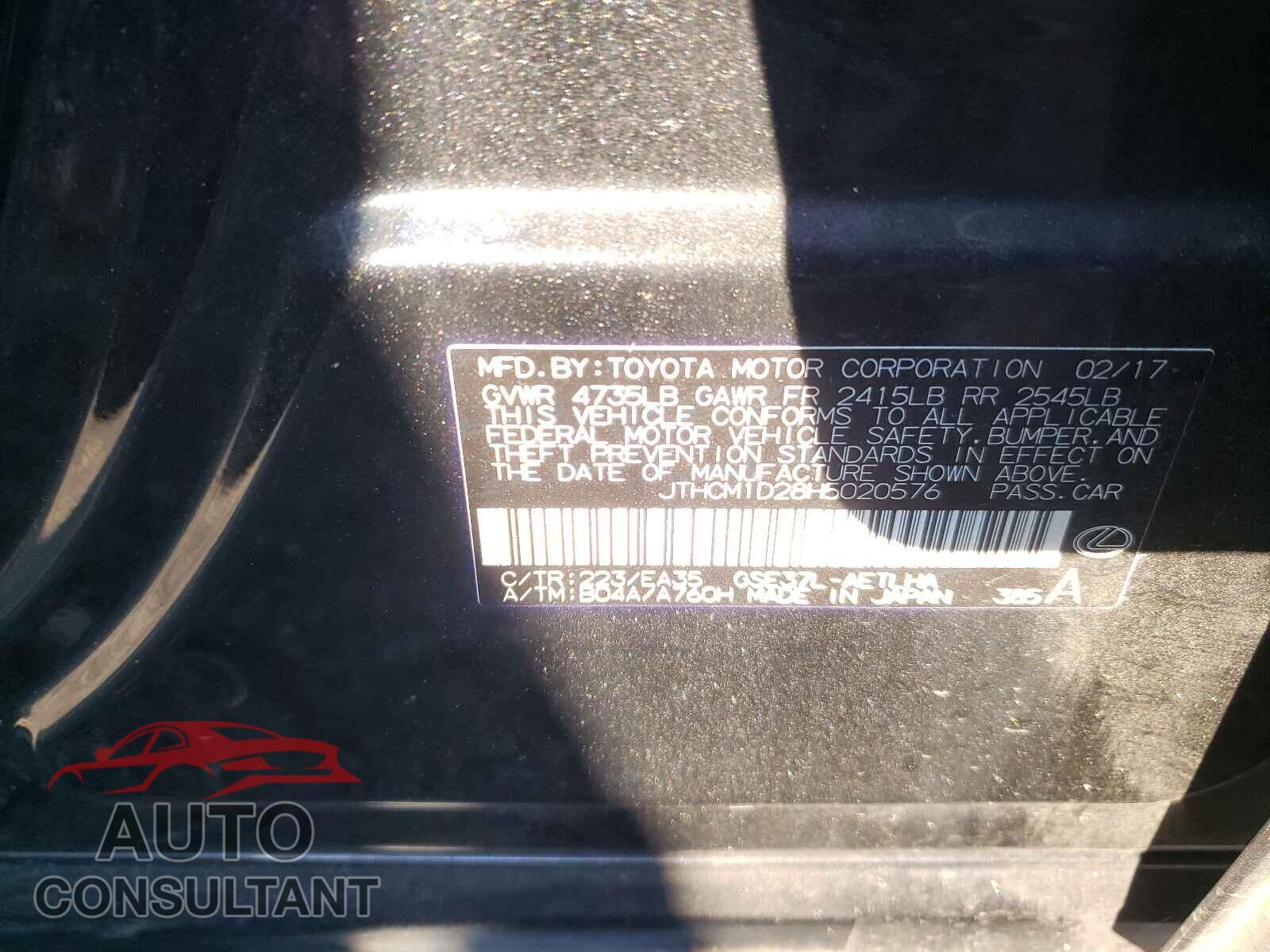 LEXUS IS 2017 - JTHCM1D28H5020576