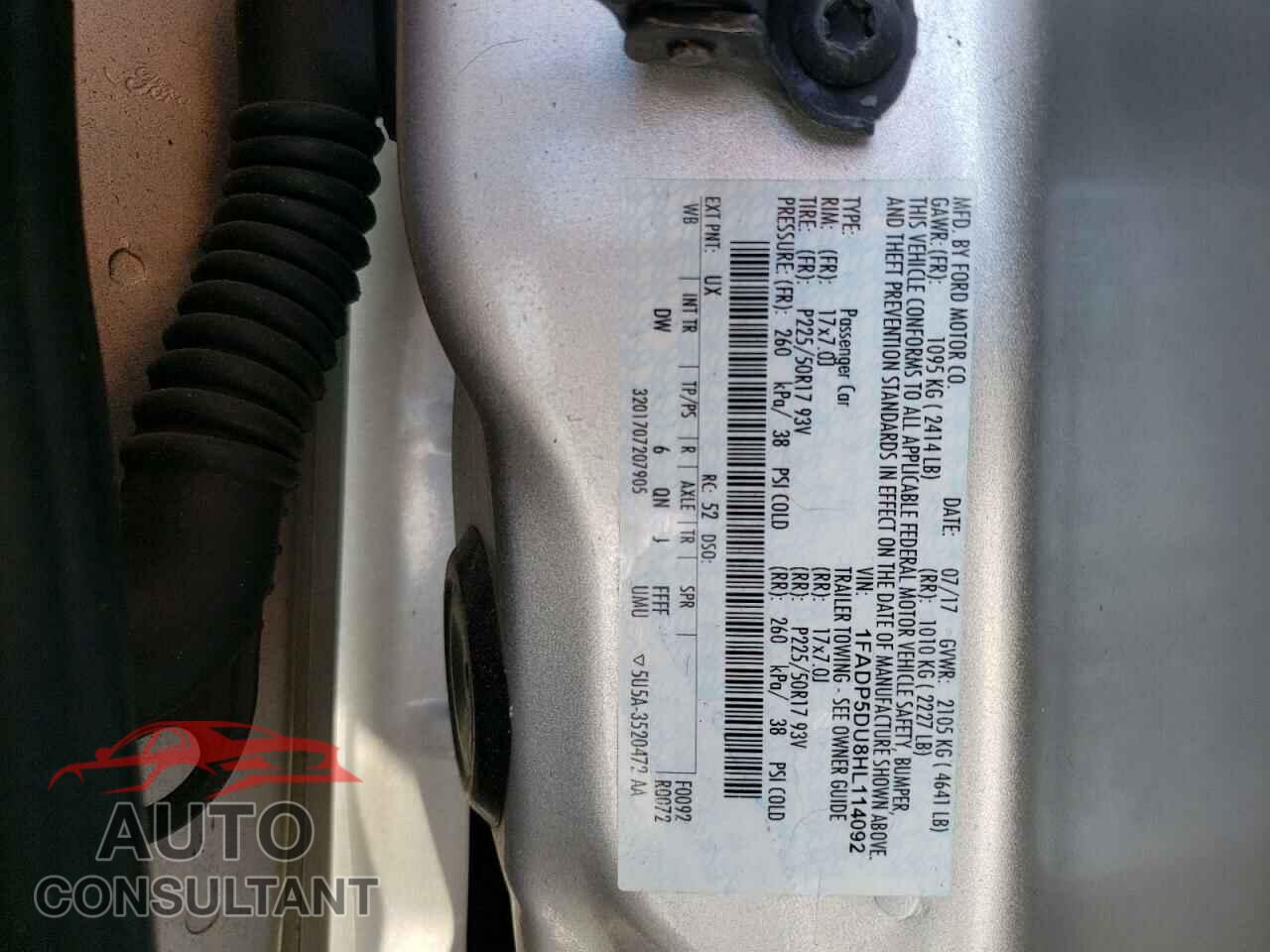 FORD CMAX 2017 - 1FADP5DU8HL114092