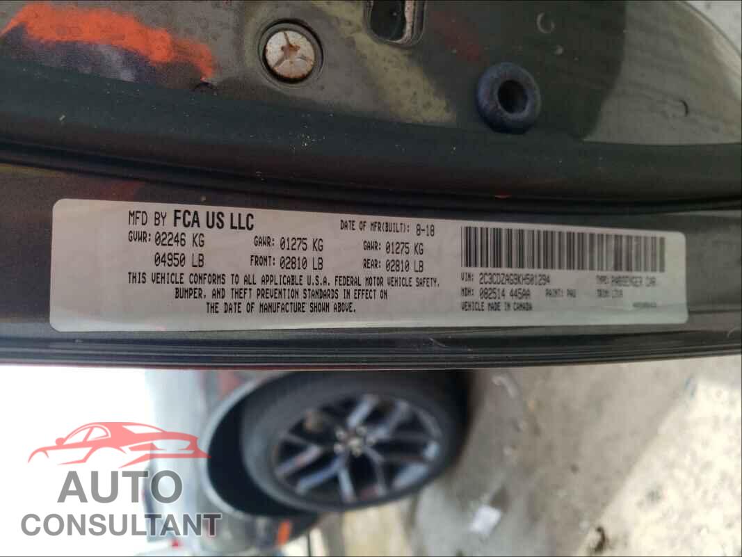 DODGE CHALLENGER 2019 - 2C3CDZAG9KH501294