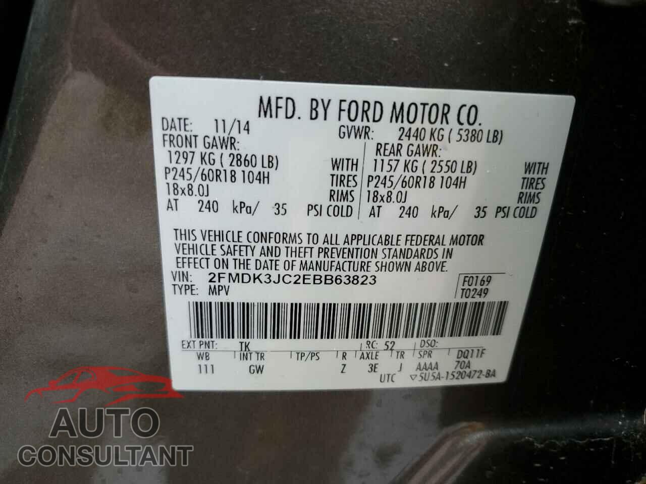 FORD EDGE 2014 - 2FMDK3JC2EBB63823