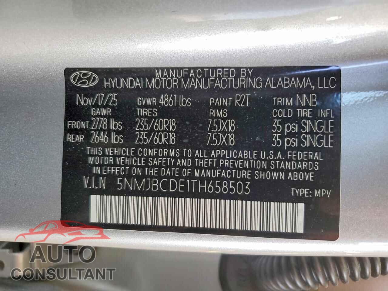 HYUNDAI TUCSON 2026 - 5NMJBCDE1TH658503