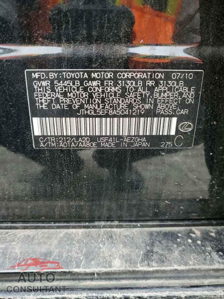 LEXUS LS460 2010 - JTHGL5EF8A5041219