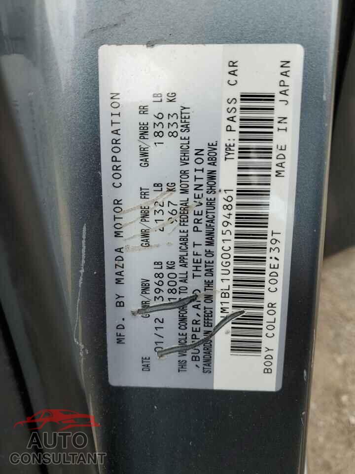 MAZDA 3 2012 - JM1BL1UG0C1594861
