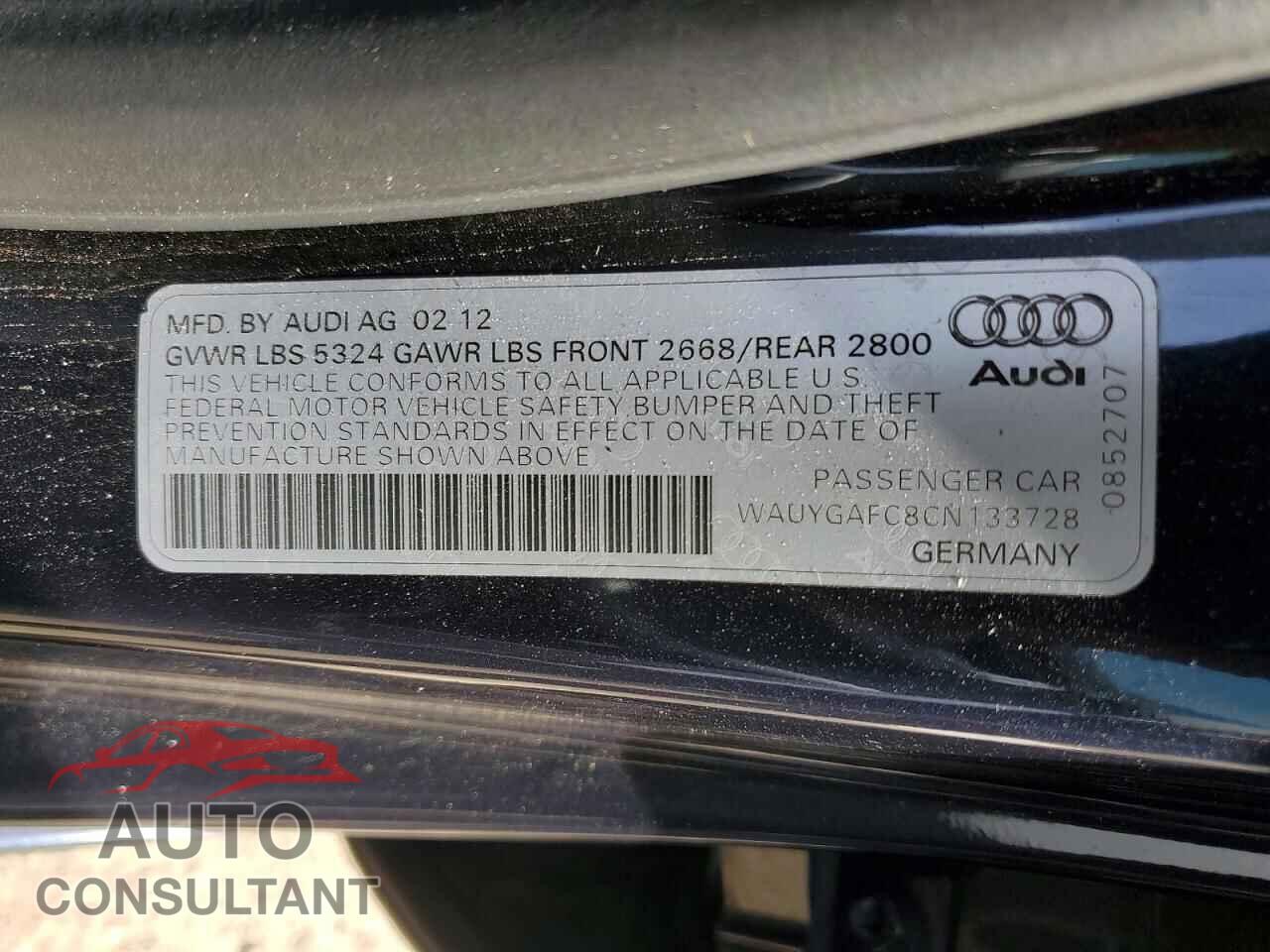 AUDI A7 2012 - WAUYGAFC8CN133728