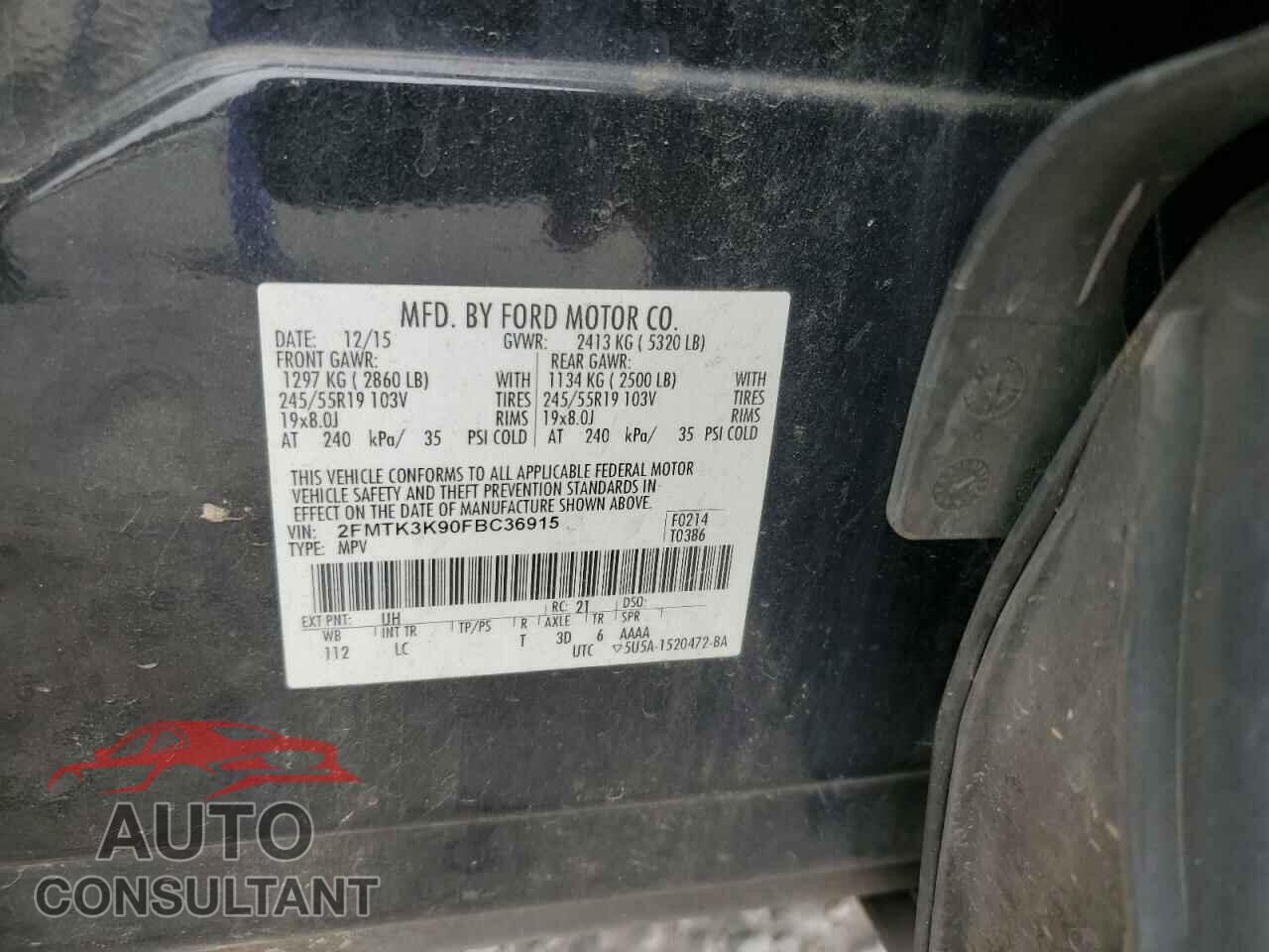 FORD EDGE 2015 - 2FMTK3K90FBC36915