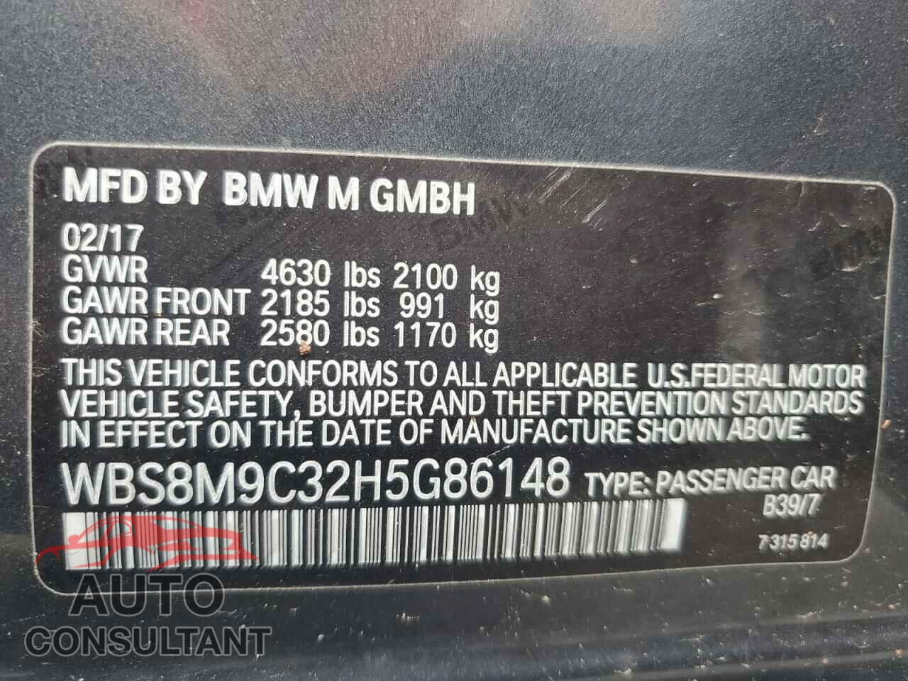 BMW M3 2017 - WBS8M9C32H5G86148