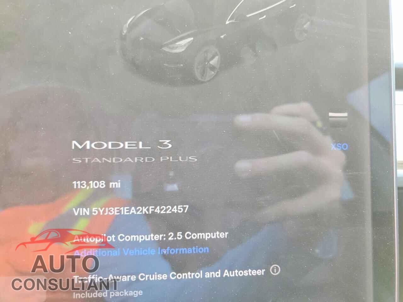 TESLA MODEL 3 2019 - 5YJ3E1EA2KF422457