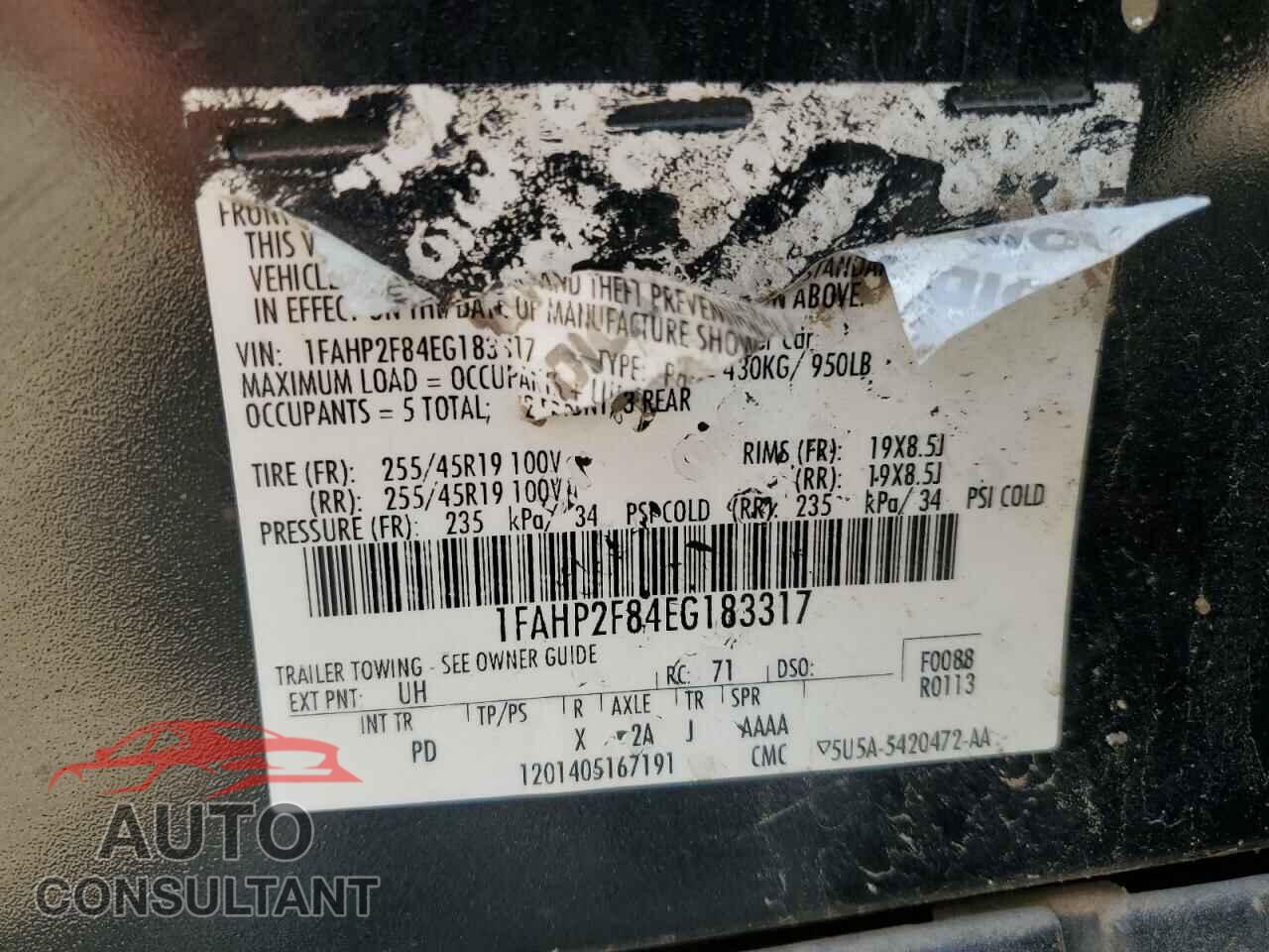 FORD TAURUS 2014 - 1FAHP2F84EG183317