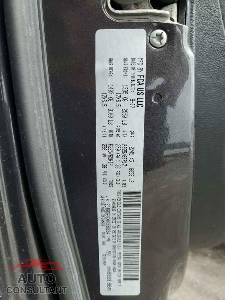 DODGE CARAVAN 2017 - 2C4RDGBGXHR856664