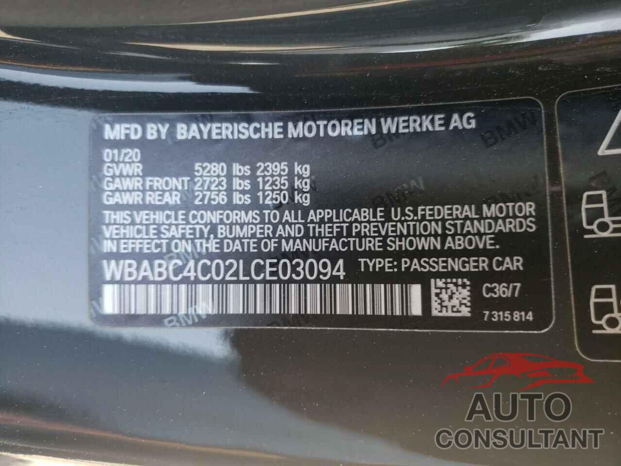 BMW M8 2020 - WBABC4C02LCE03094