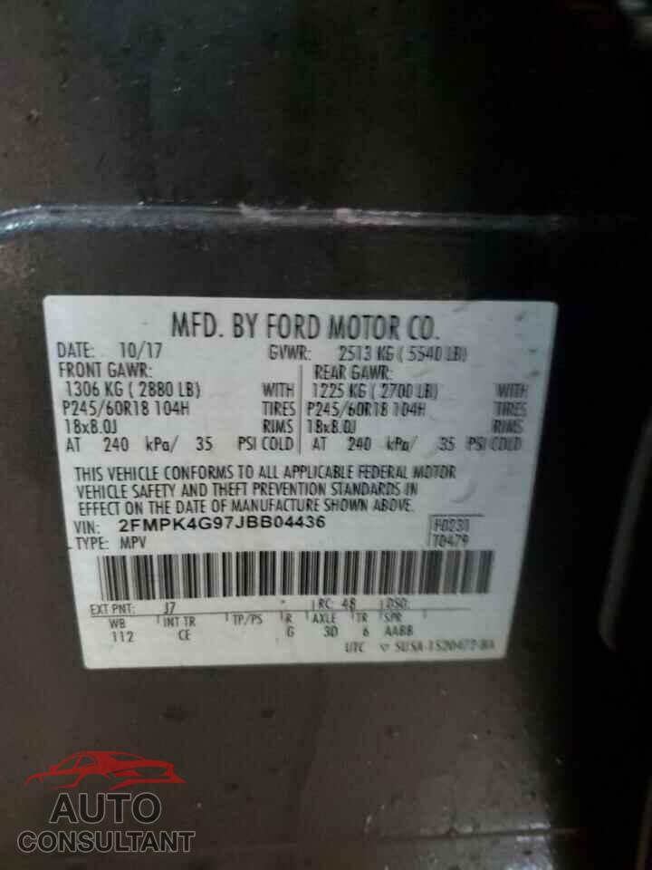 FORD EDGE 2018 - 2FMPK4G97JBB04436