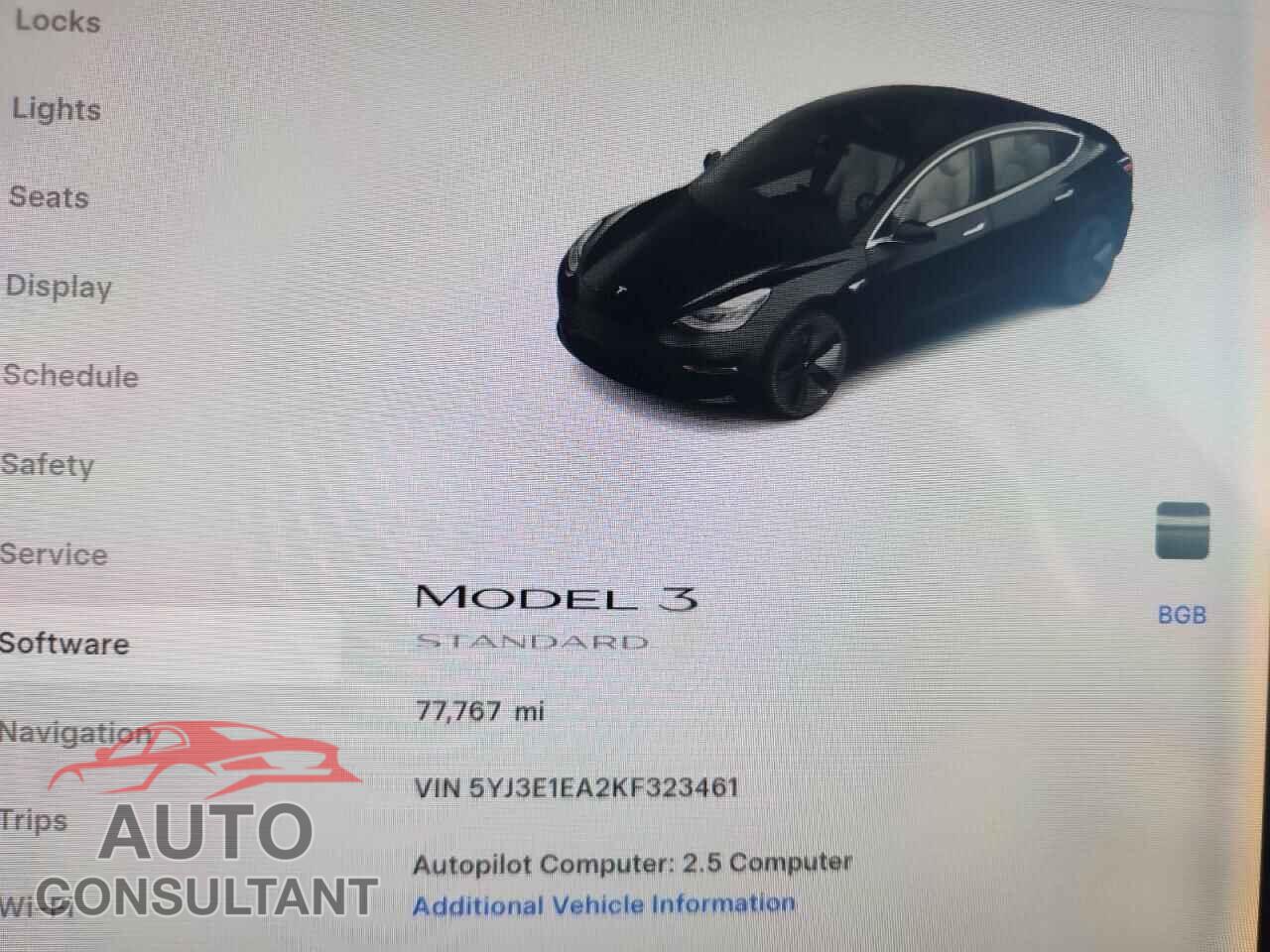 TESLA MODEL 3 2019 - 5YJ3E1EA2KF323461