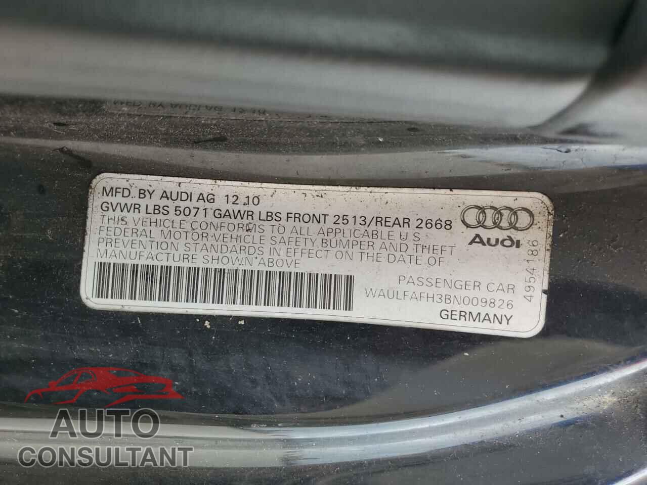 AUDI A5 2011 - WAULFAFH3BN009826
