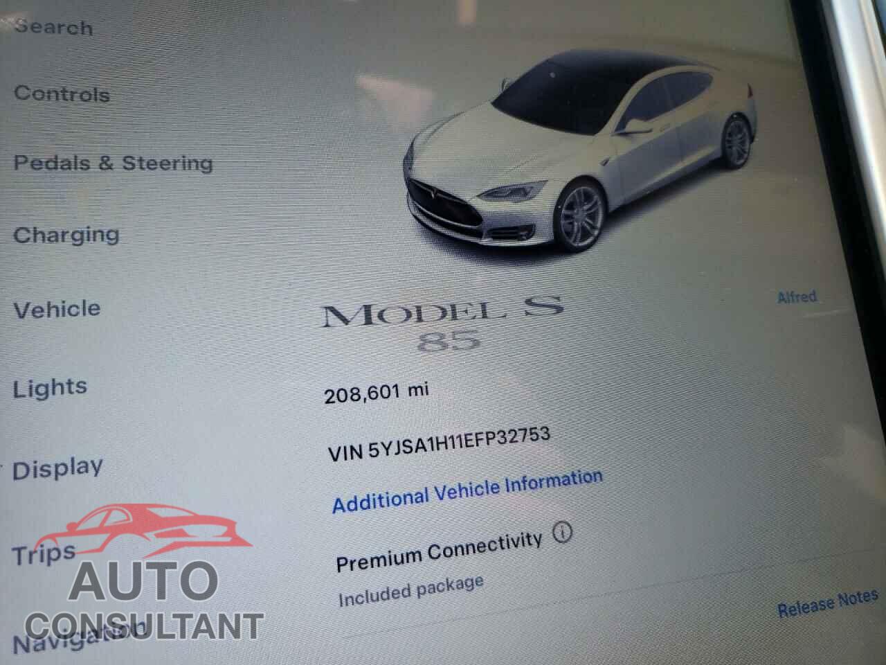 TESLA MODEL S 2014 - 5YJSA1H11EFP32753