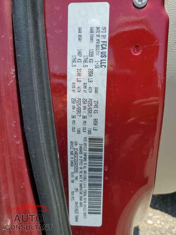 DODGE CARAVAN 2016 - 2C4RDGCG5GR265591