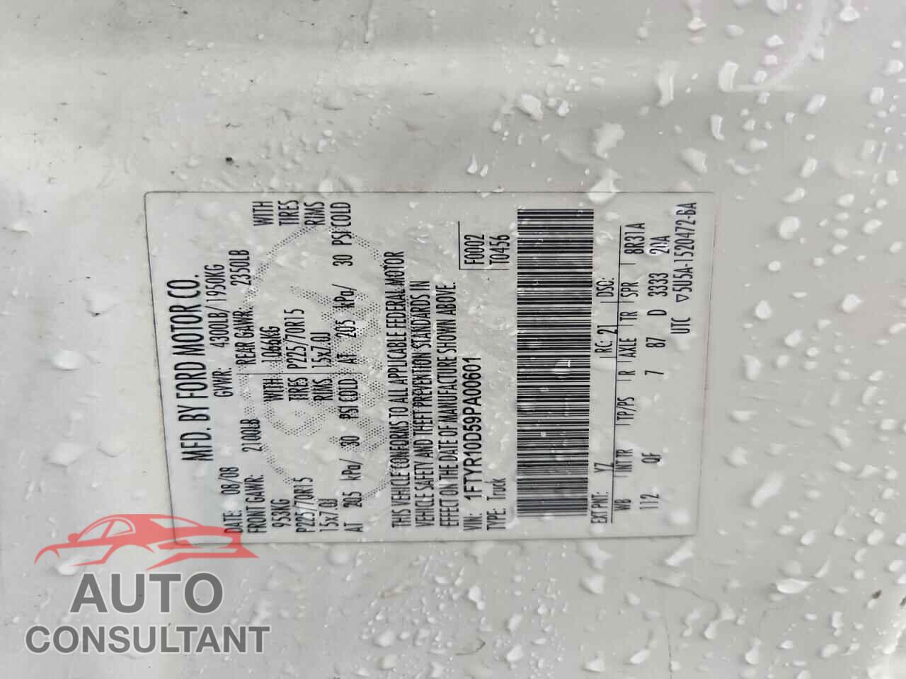 FORD RANGER 2009 - 1FTYR10D59PA00601