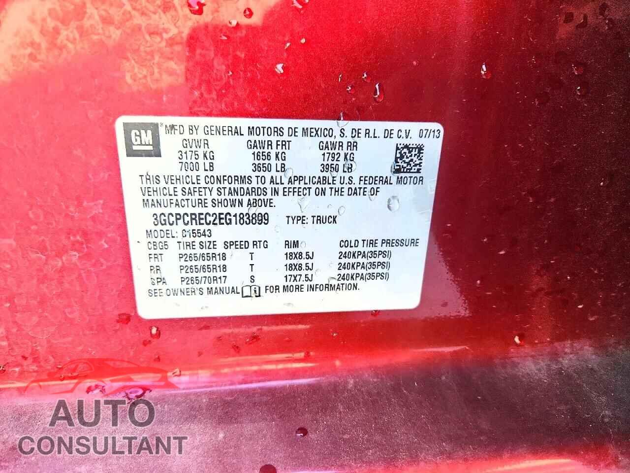 CHEVROLET SILVERADO 2014 - 3GCPCREC2EG183899