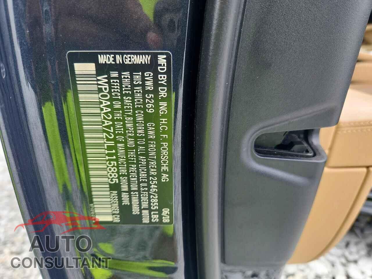PORSCHE PANAMERA 2018 - WP0AA2A72JL115885