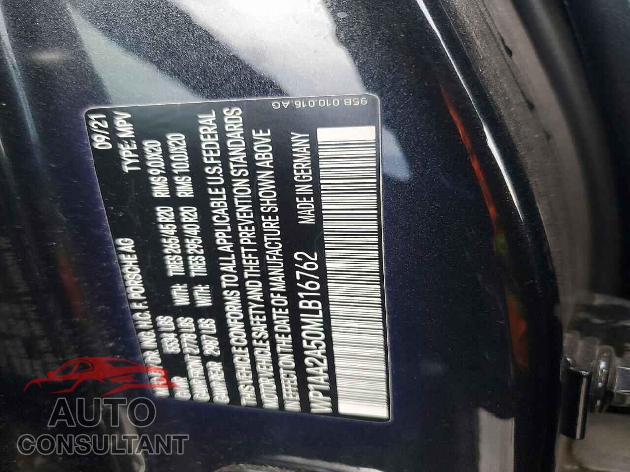PORSCHE MACAN 2021 - WP1AA2A50MLB16762