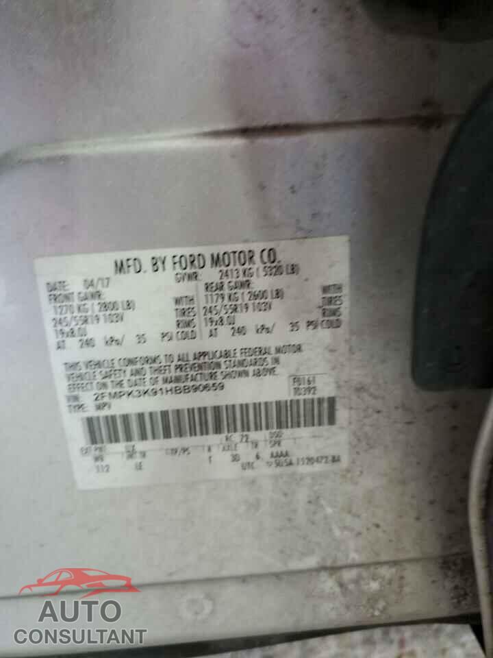 FORD EDGE 2017 - 2FMPK3K91HBB90659