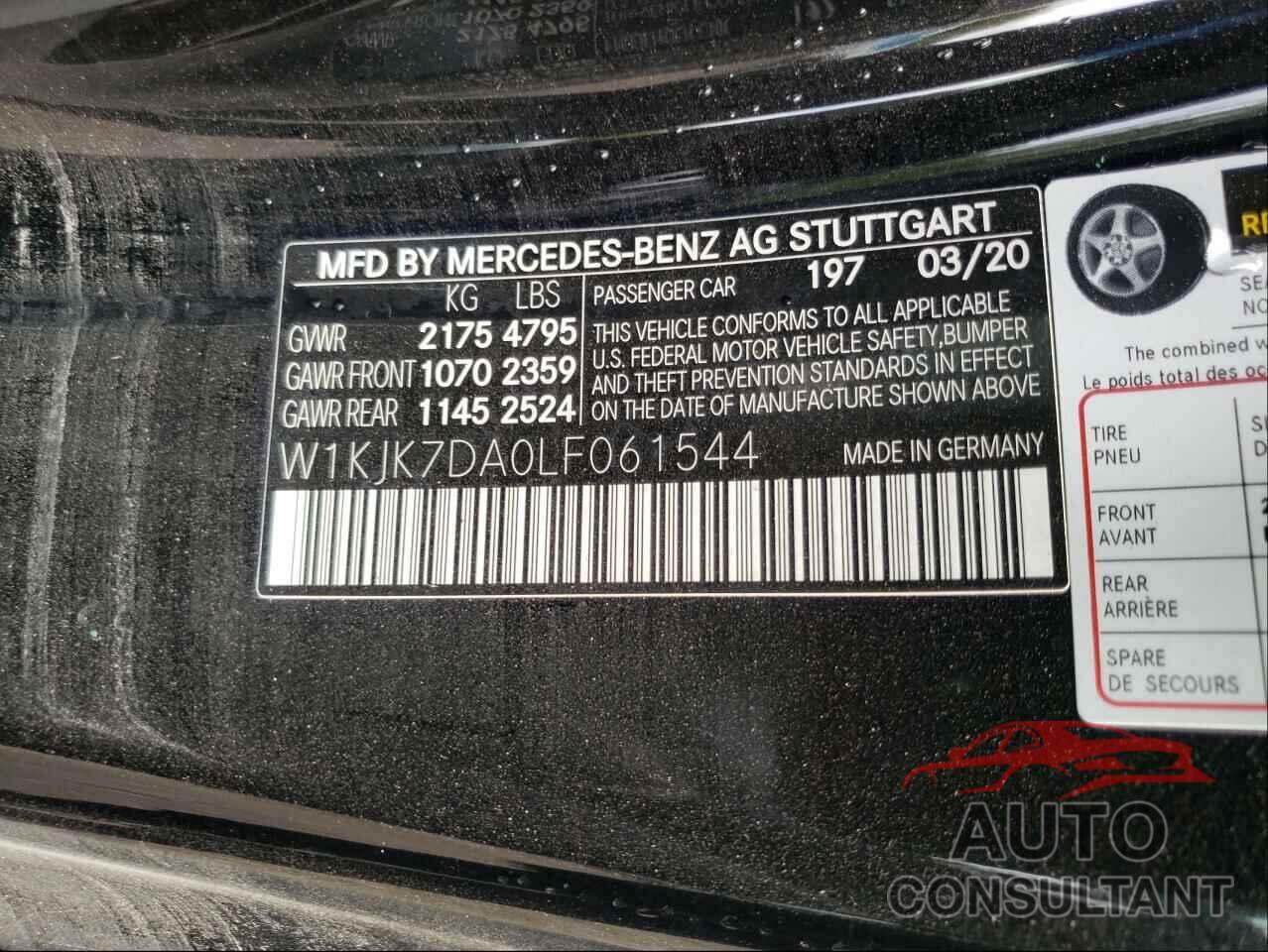 MERCEDES-BENZ SL-CLASS 2020 - W1KJK7DA0LF061544