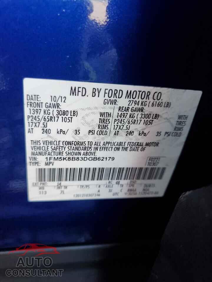 FORD EXPLORER 2013 - 1FM5K8B83DGB62179