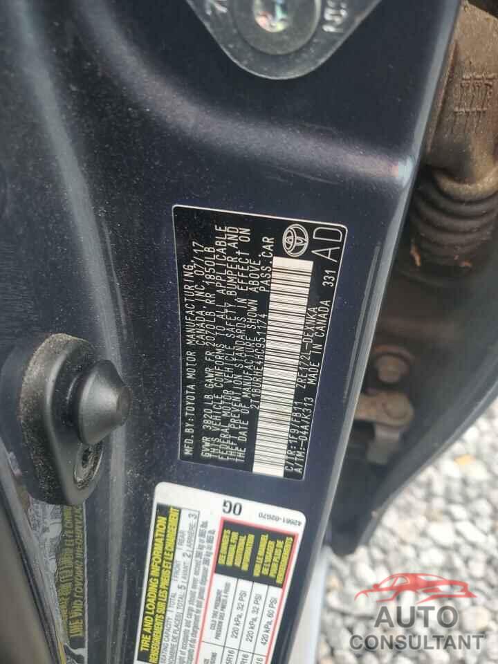TOYOTA COROLLA 2017 - 2T1BURHE4HC951174