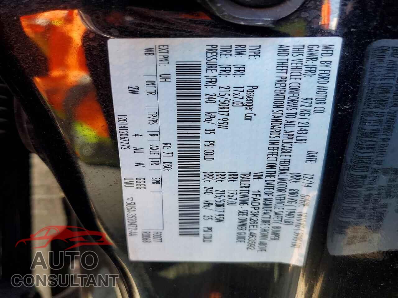 FORD FOCUS 2014 - 1FADP3K26EL463592