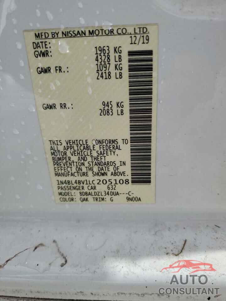 NISSAN ALTIMA 2020 - 1N4BL4BV1LC205108