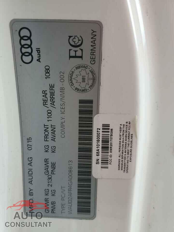 AUDI A5 2016 - WAUD2AFR4GA008613