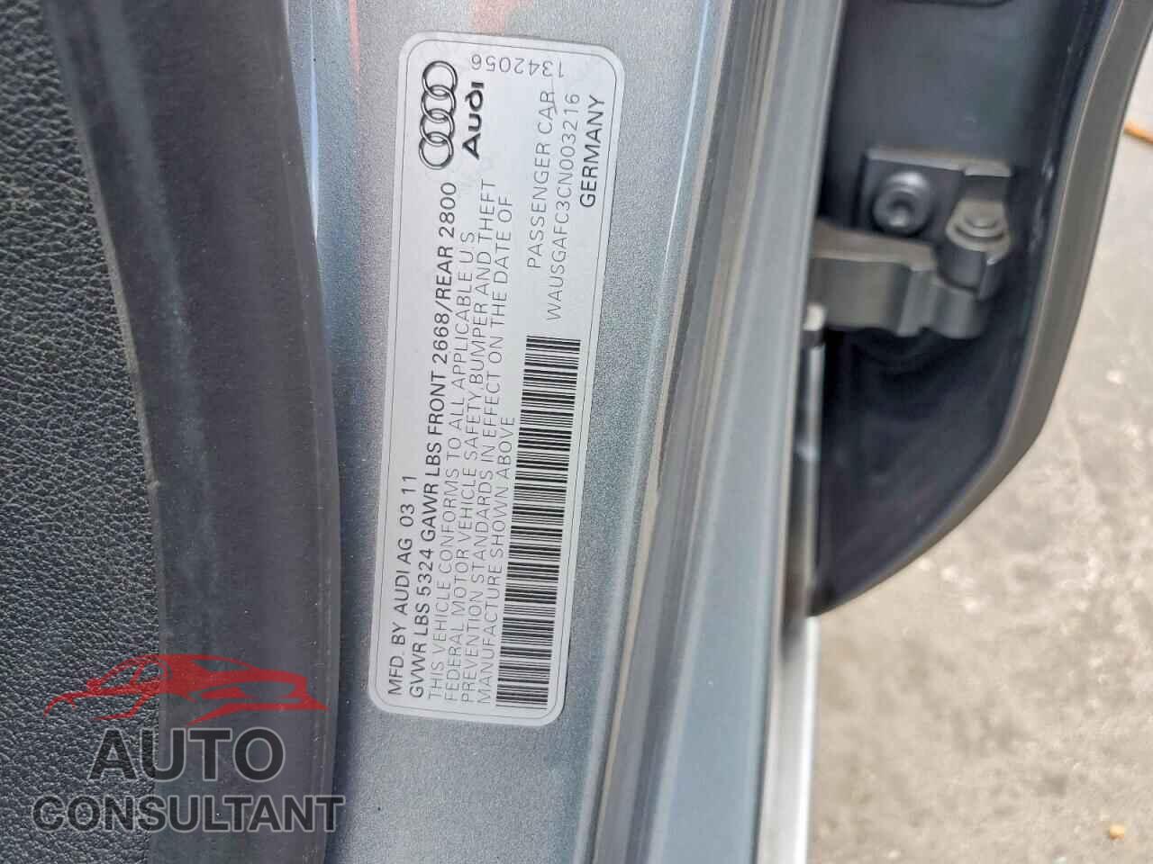 AUDI A7 2012 - WAUSGAFC3CN003216
