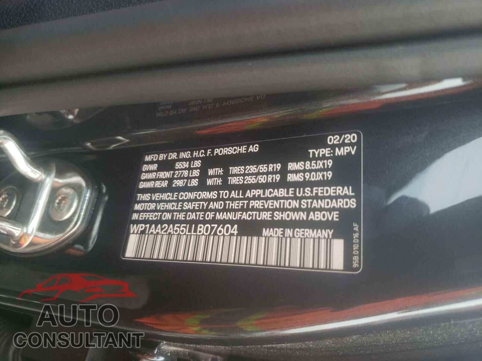 PORSCHE MACAN 2020 - WP1AA2A55LLB07604