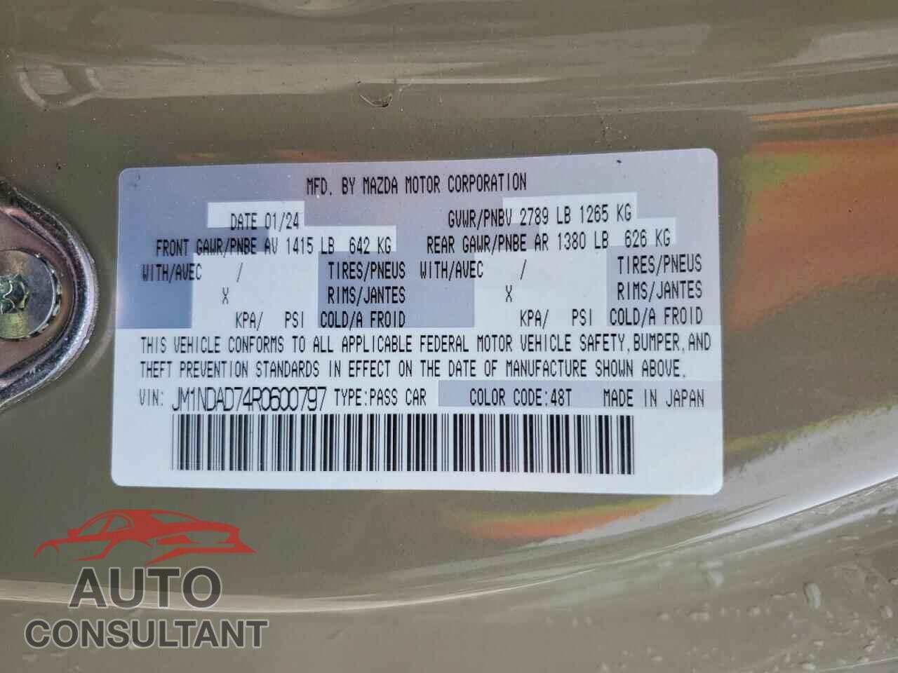 MAZDA MX5 2024 - JM1NDAD74R0600797