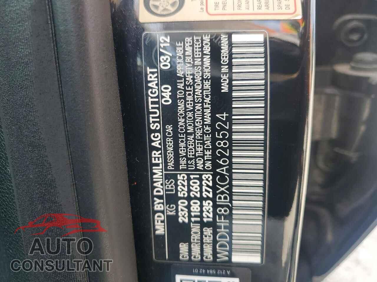 MERCEDES-BENZ E-CLASS 2012 - WDDHF8JBXCA628524