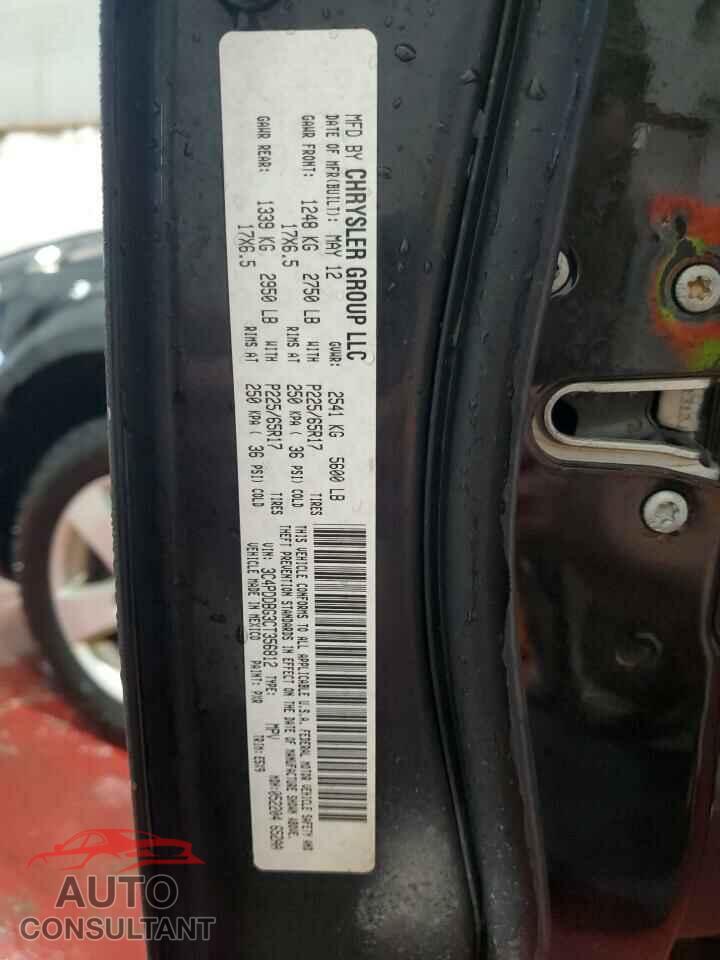 DODGE JOURNEY 2012 - 3C4PDDBG3CT356812