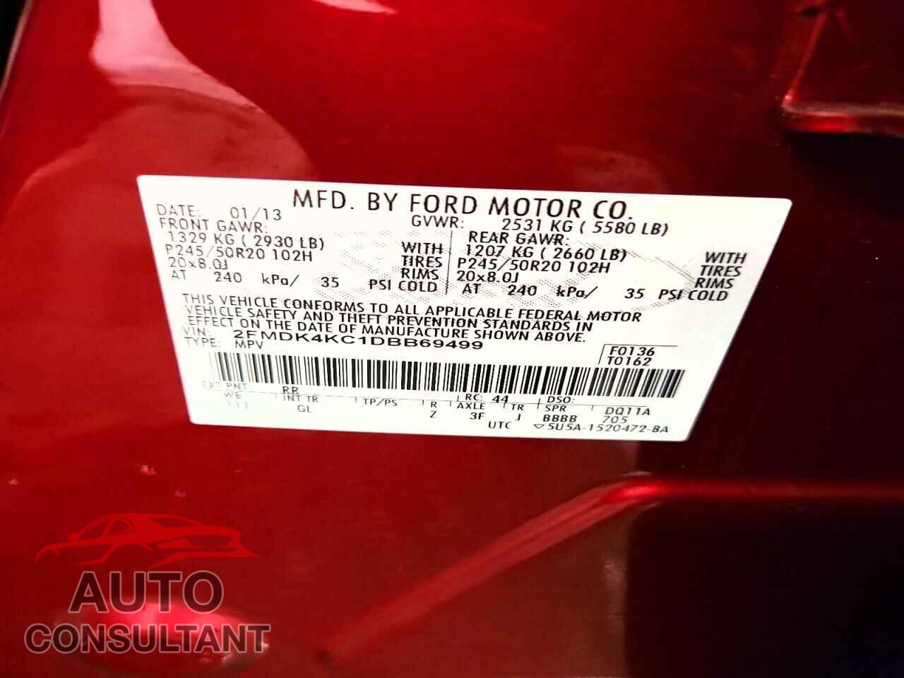 FORD EDGE 2013 - 2FMDK4KC1DBB69499