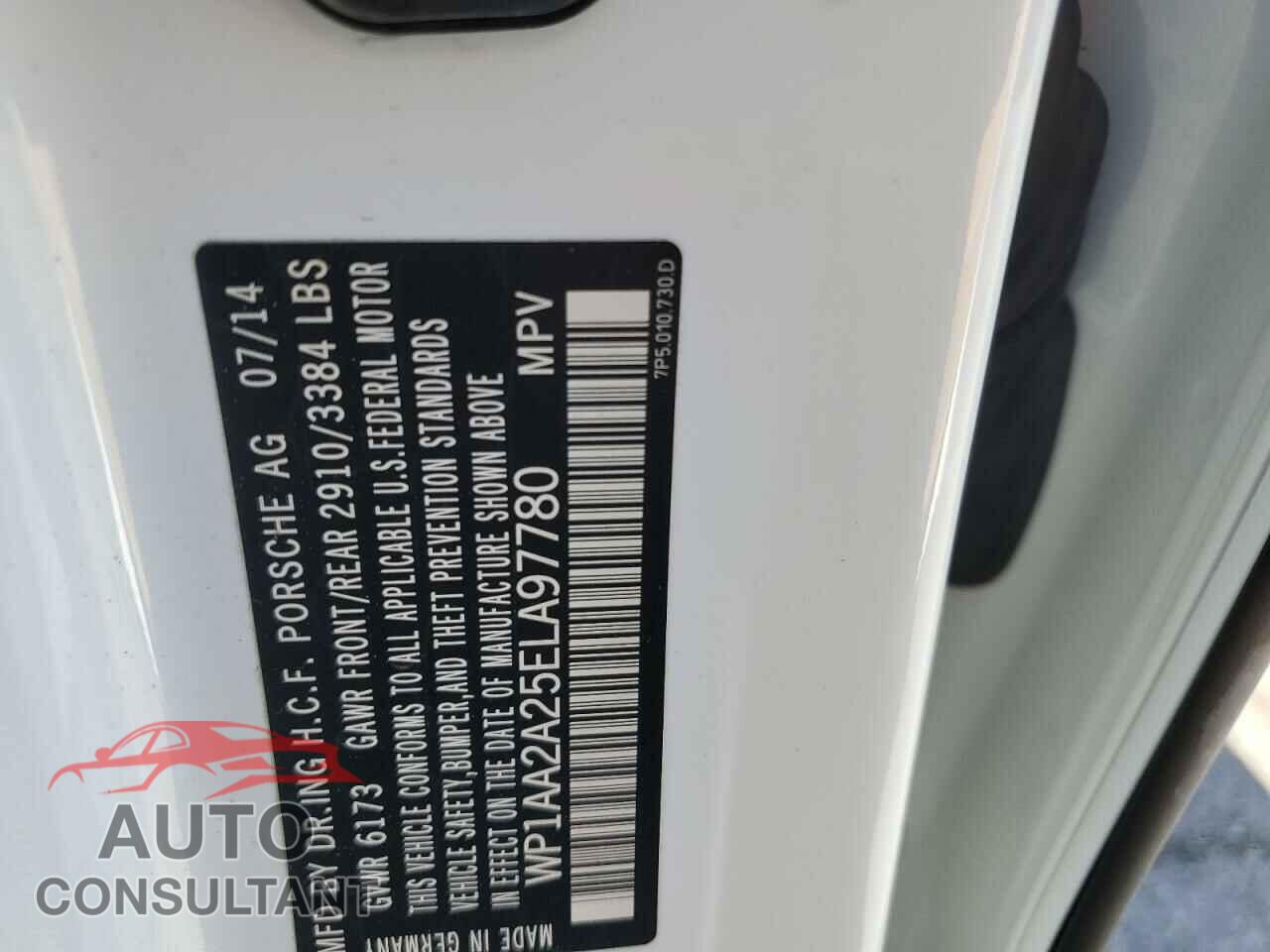 PORSCHE CAYENNE 2014 - WP1AA2A25ELA97780