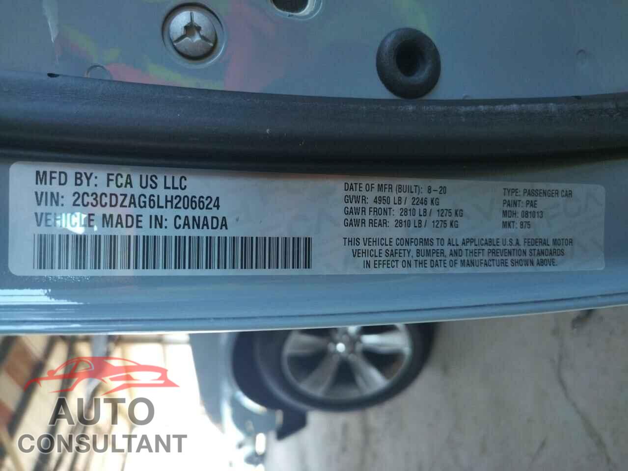 DODGE CHALLENGER 2020 - 2C3CDZAG6LH206624