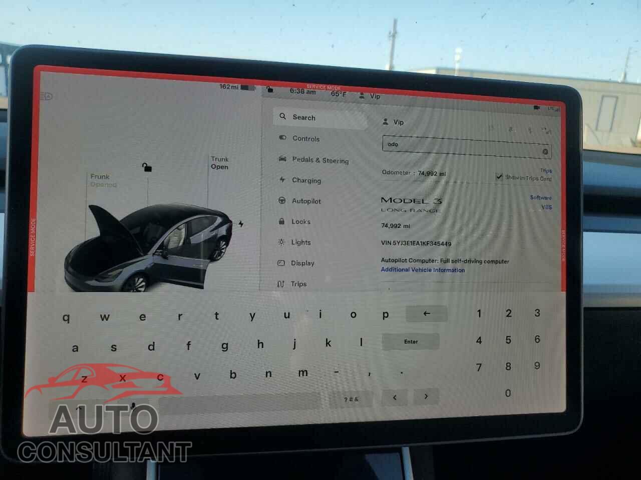 TESLA MODEL 3 2019 - 5YJ3E1EA1KF345449