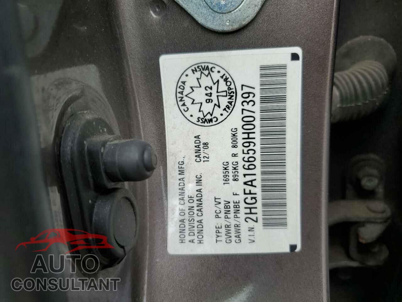 HONDA CIVIC 2009 - 2HGFA16659H007397