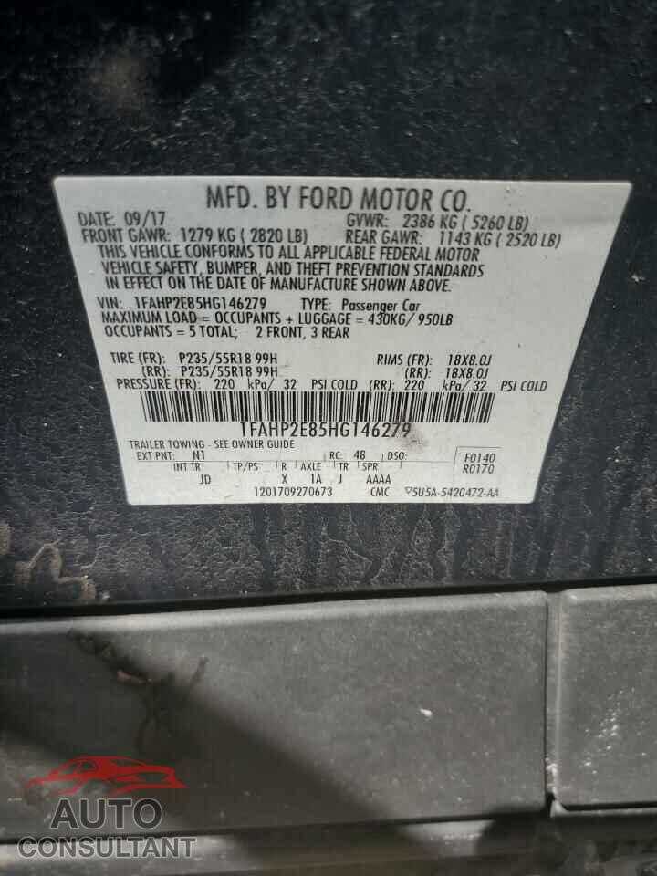 FORD TAURUS 2017 - 1FAHP2E85HG146279