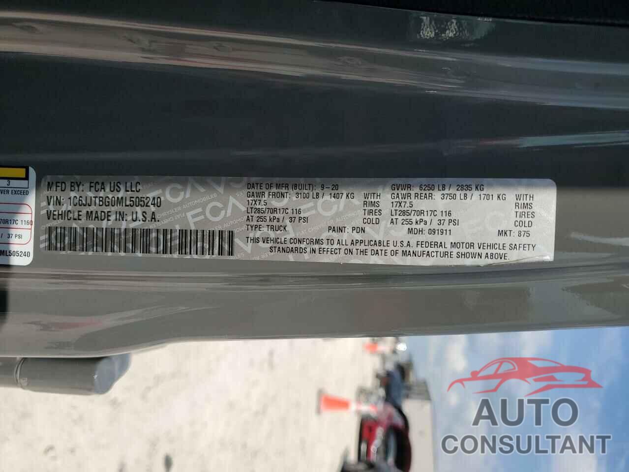JEEP GLADIATOR 2021 - 1C6JJTBG0ML505240