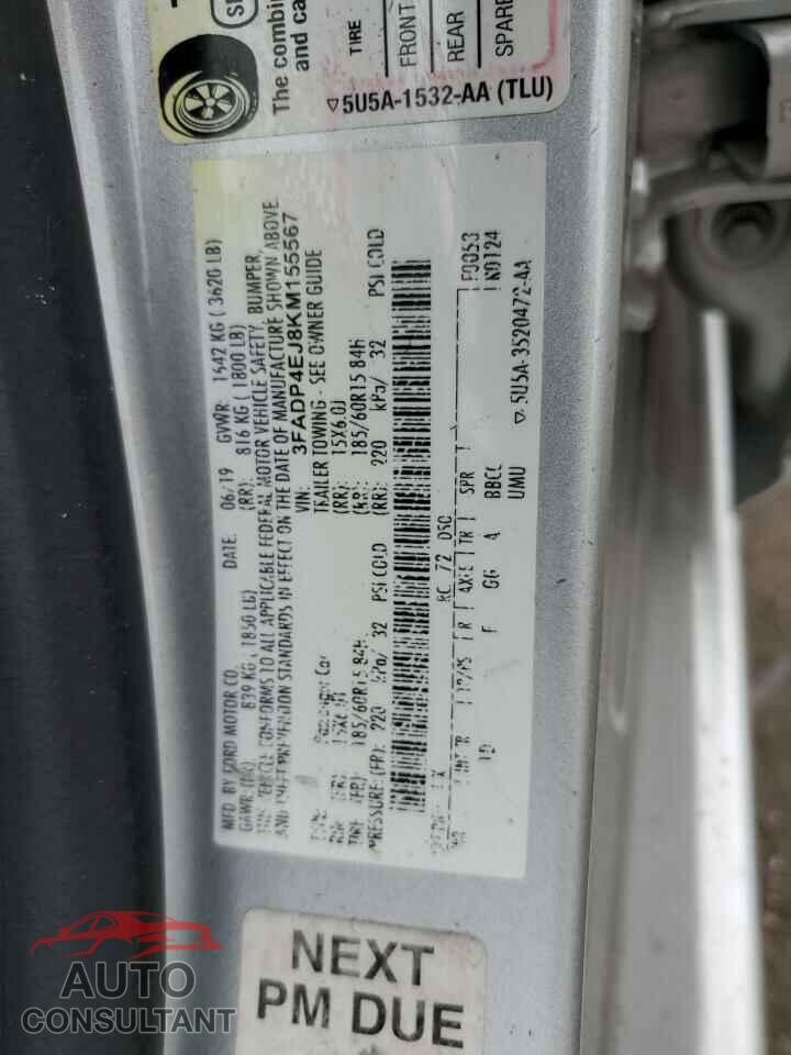 FORD FIESTA 2019 - 3FADP4EJ8KM155567