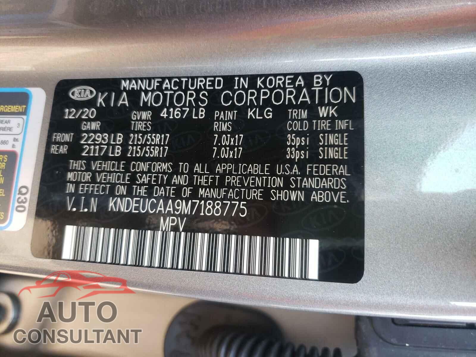 KIA SELTOS 2021 - KNDEUCAA9M7188775