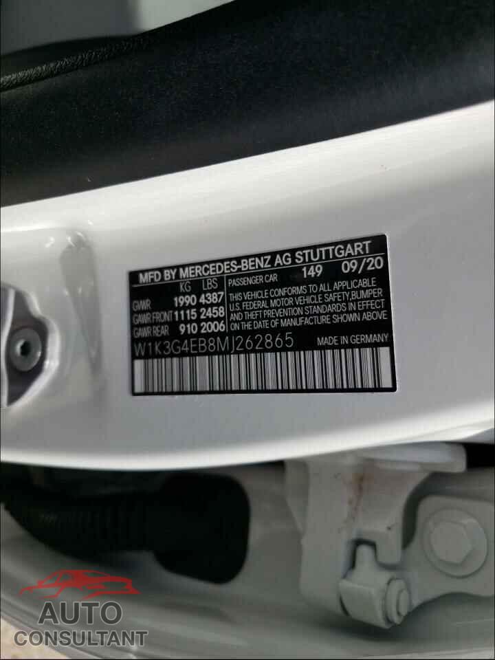 MERCEDES-BENZ A-CLASS 2021 - W1K3G4EB8MJ262865