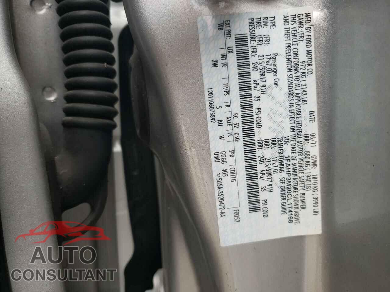 FORD FOCUS 2012 - 1FAHP3M20CL174168